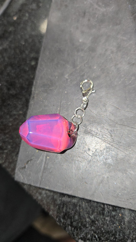 Faceted karmaline tether charm